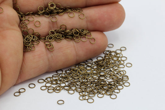 0,5x4mm Antique Bronze Plated Jump Rings , Connectors - TS434