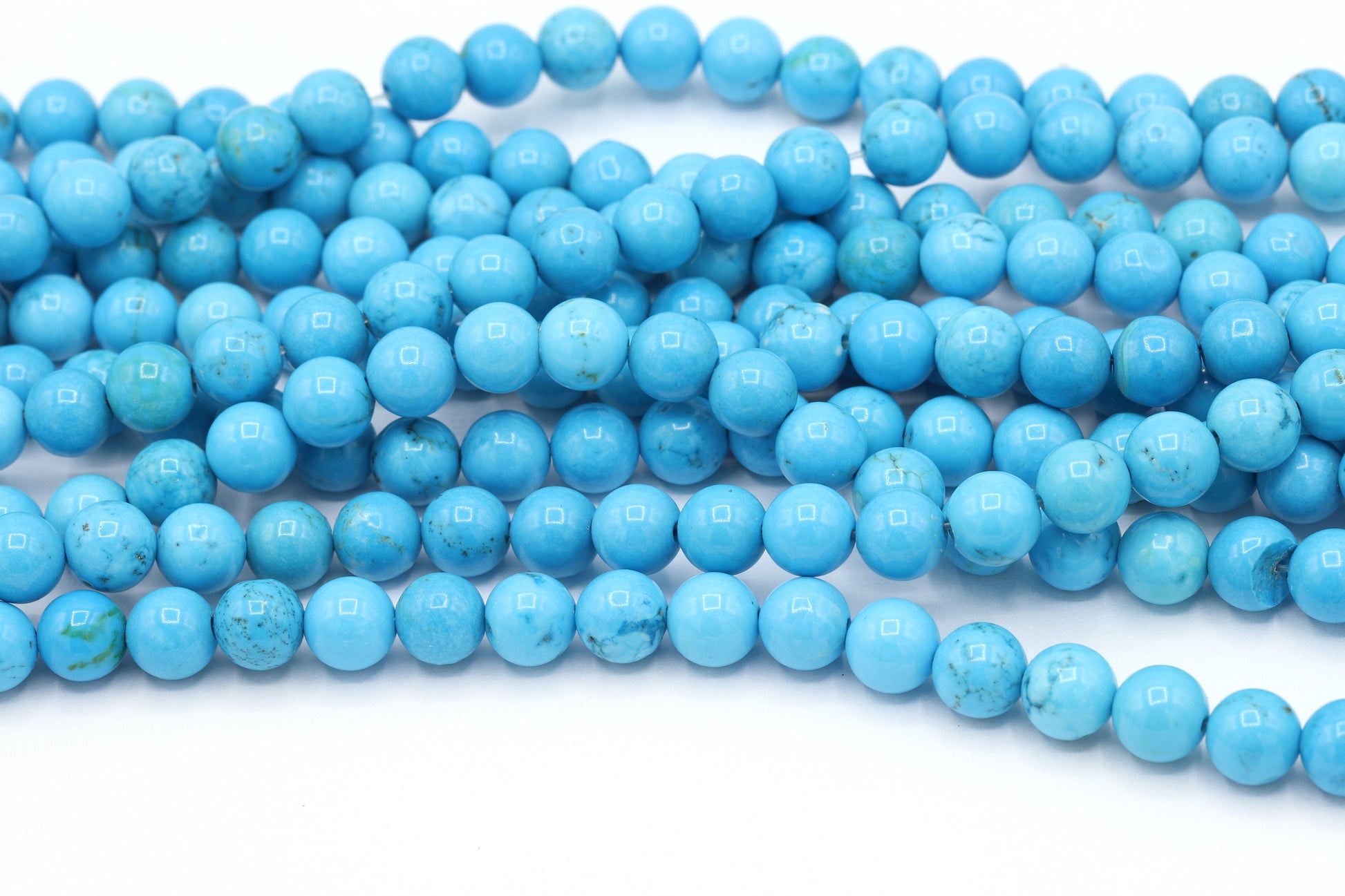 8mm Grade AAA Eye Turquoise Beads , Rated Genuine Eye Turquoise