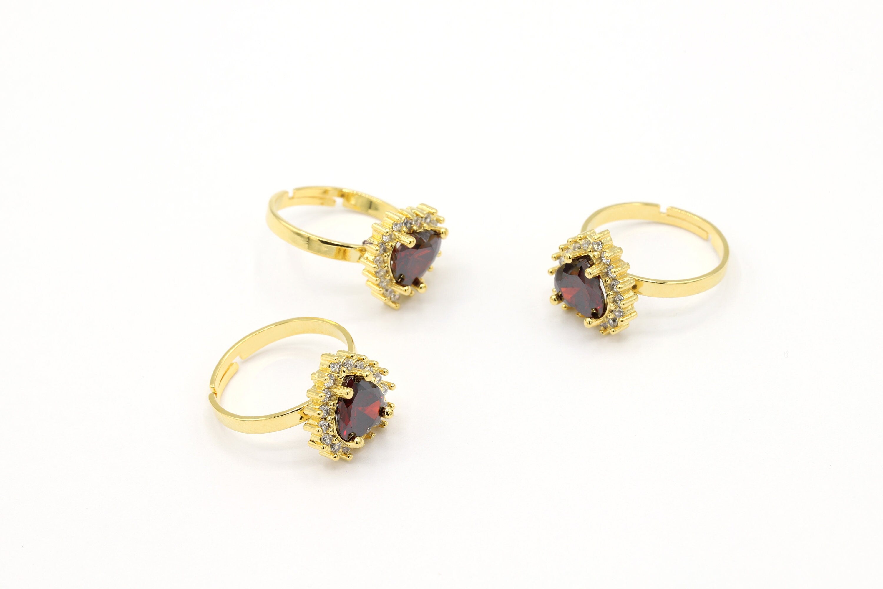 6.5mm Round Cut Sunstone Bezel Set Engagement Ring Orange Gemstone Birthday  Gift for Women Girls Lucky Stone Ring - Oveela Jewelry